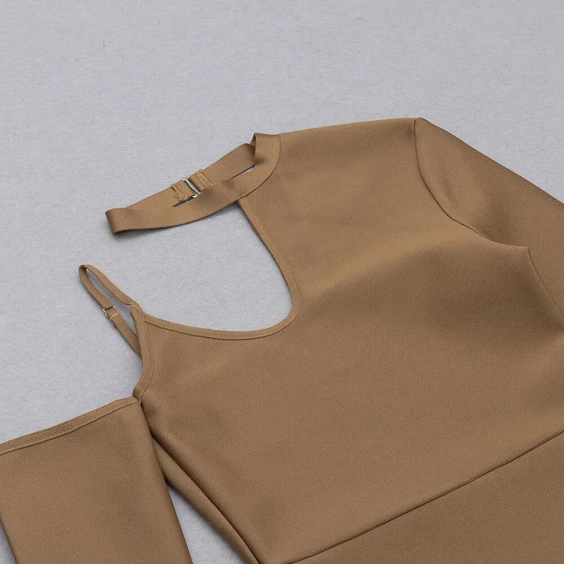Rayne Cutout Longsleeve Bandage Slit Dress