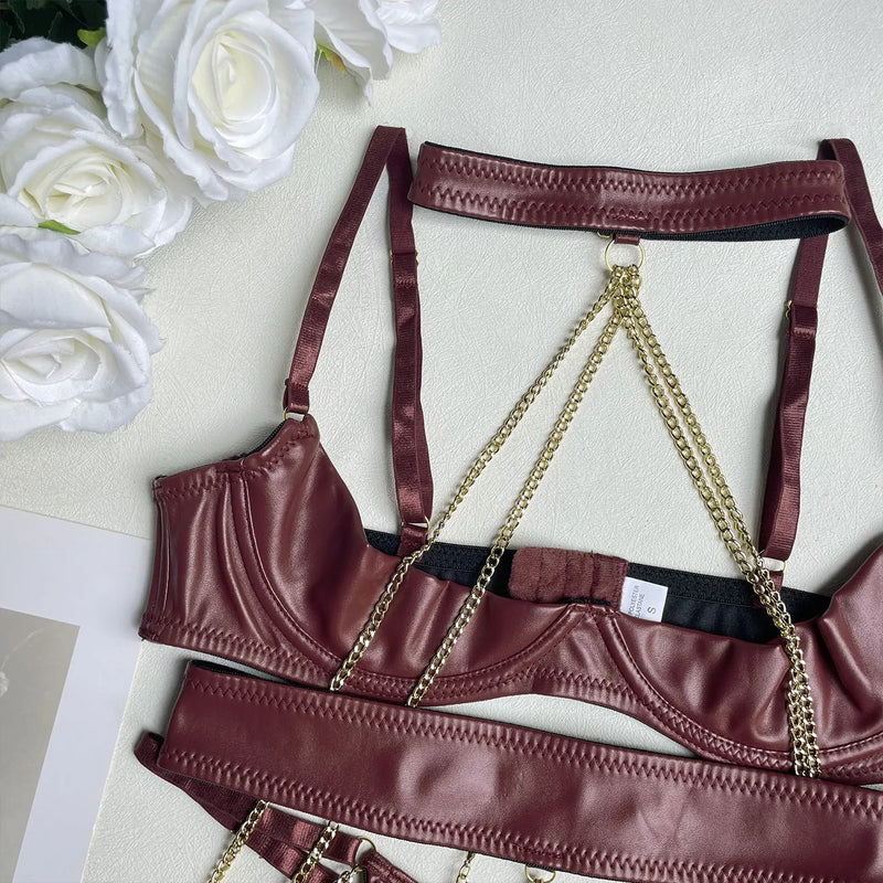 Desiree Open Wired Chain Bra Lingerie Set