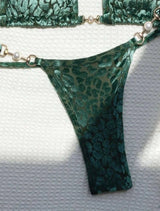 Kelly Burnout Velvet Leopard Pearl Bikini Set