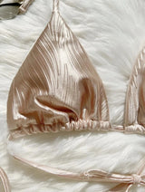 Riona Shiny Embossed Brazilian Bikini Set
