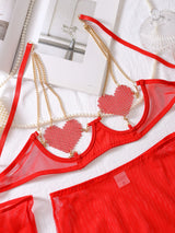Jana Shiny Heart 7-Pc Lingerie Set