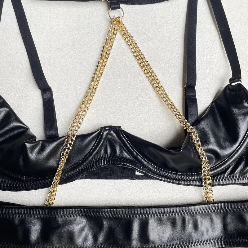 Desiree Open Wired Chain Bra Lingerie Set
