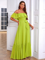 Janet Off Shoulder Ruffle Maxi Dress