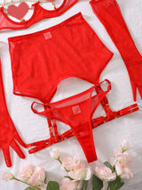 Jana Shiny Heart 7-Pc Lingerie Set