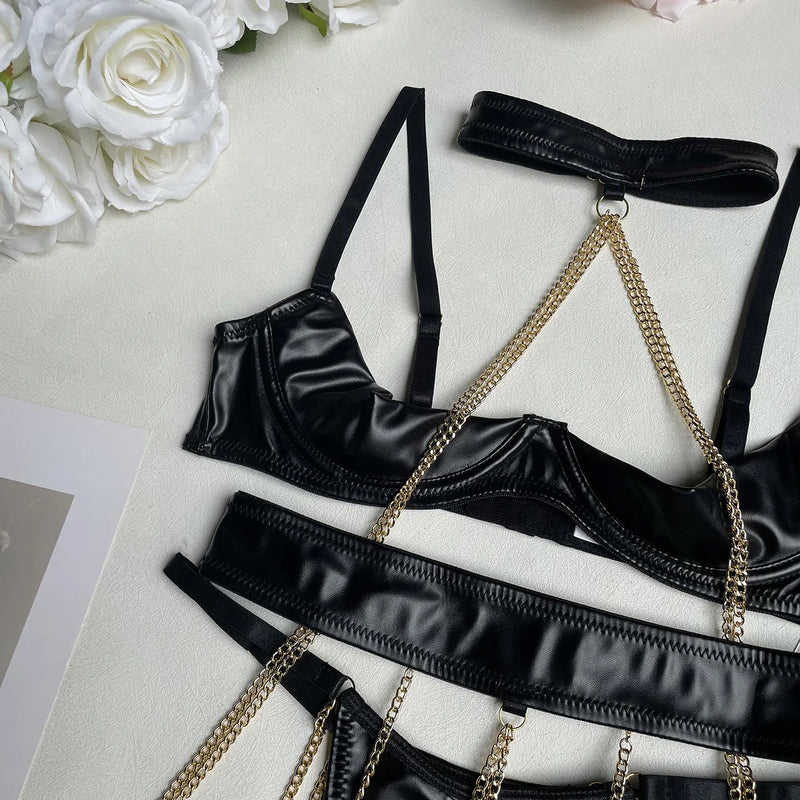Desiree Open Wired Chain Bra Lingerie Set