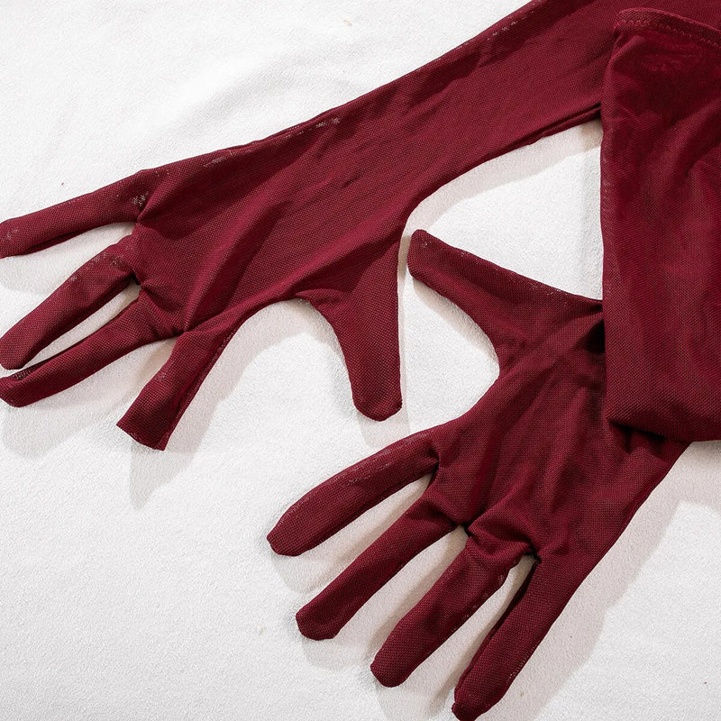 Caitlyn Mesh Bodysuit With Gloves Lingerie Set