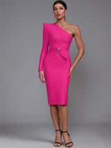 Natasha One Shoulder Long Sleeve Bodycon Bandage Dress