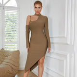 Rayne Cutout Longsleeve Bandage Slit Dress