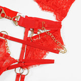 Liliana Quarter Cup Lace Chain 6-Pc Lingerie Set