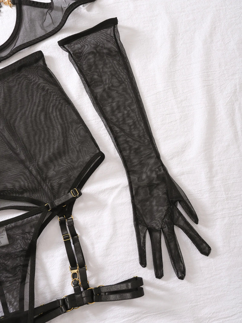Jana Shiny Heart 7-Pc Lingerie Set