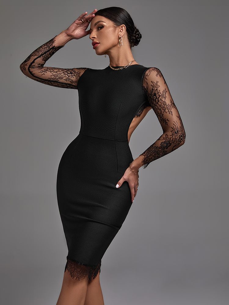 Aracely Backless Lace Bandage Dress