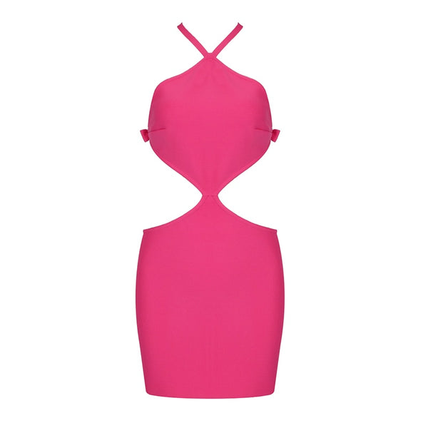 Helena Backless Bow Tie Mini Bandage Dress
