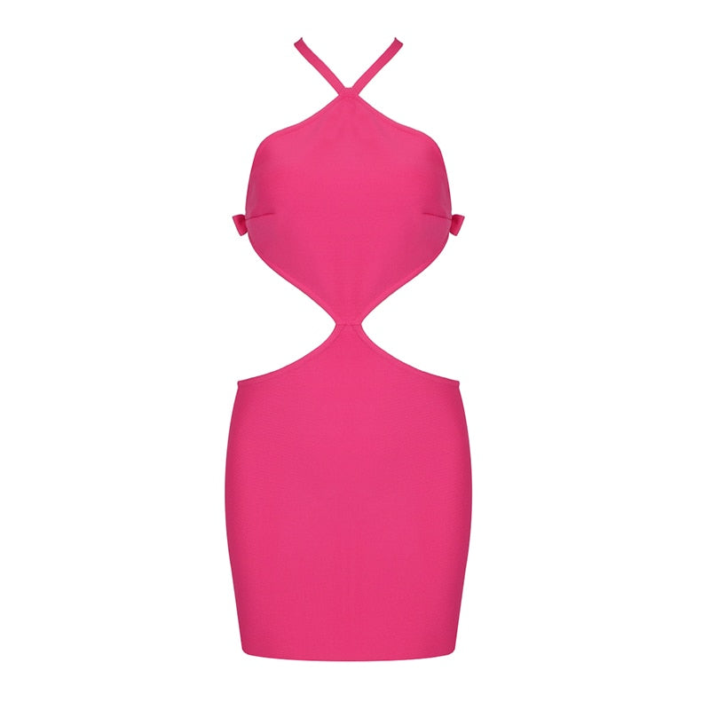 Helena Backless Bow Tie Mini Bandage Dress