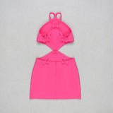 Helena Backless Bow Tie Mini Bandage Dress