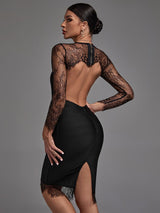 Aracely Backless Lace Bandage Dress