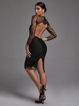 Aracely Backless Lace Bandage Dress
