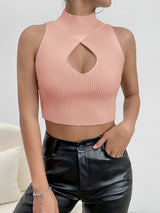 Lila Cut Out Turtleneck Knit Cropped Top