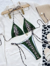Marley Shiny Leopard Print Bikini Set