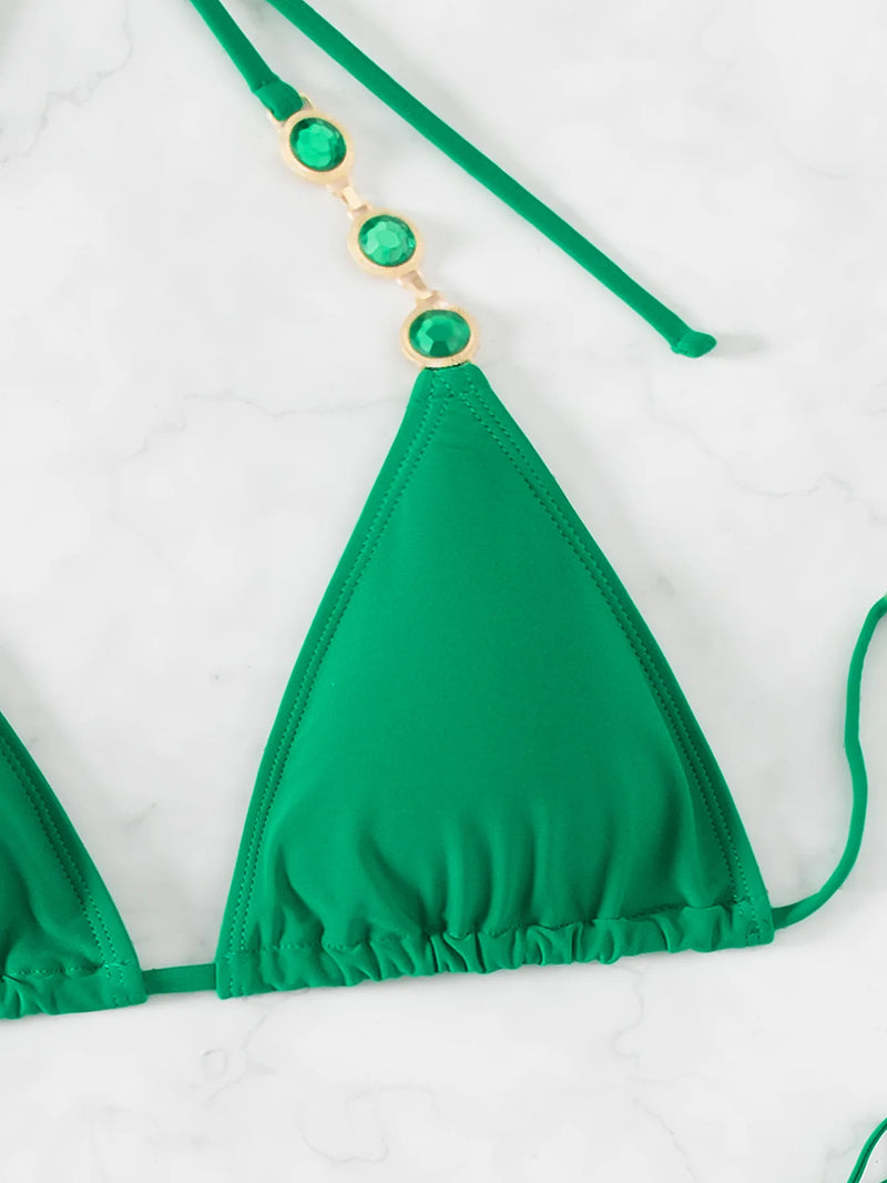 Jade Crystal Cheeky Bikini Set