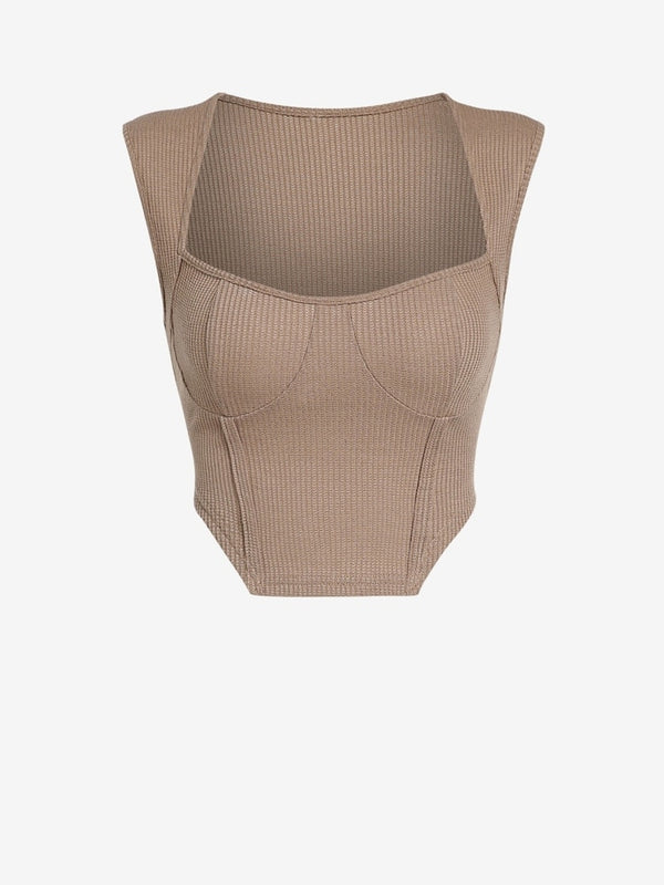 Nadia Square Neck Knit Crop Top