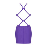 Helena Backless Bow Tie Mini Bandage Dress