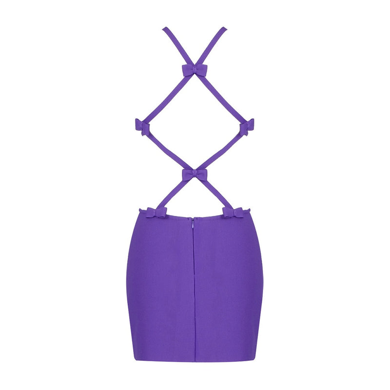 Helena Backless Bow Tie Mini Bandage Dress
