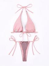 Irene Shiny Halter Brazilian Bikini Set