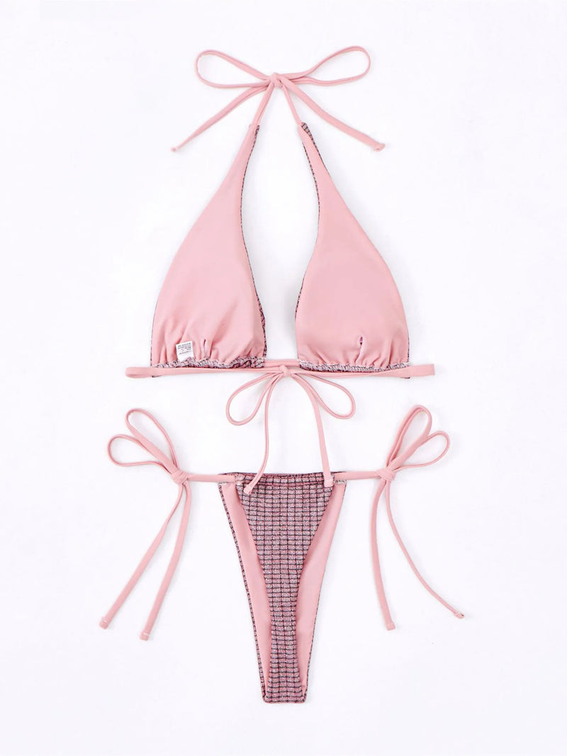 Irene Shiny Halter Brazilian Bikini Set