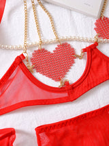 Jana Shiny Heart 7-Pc Lingerie Set