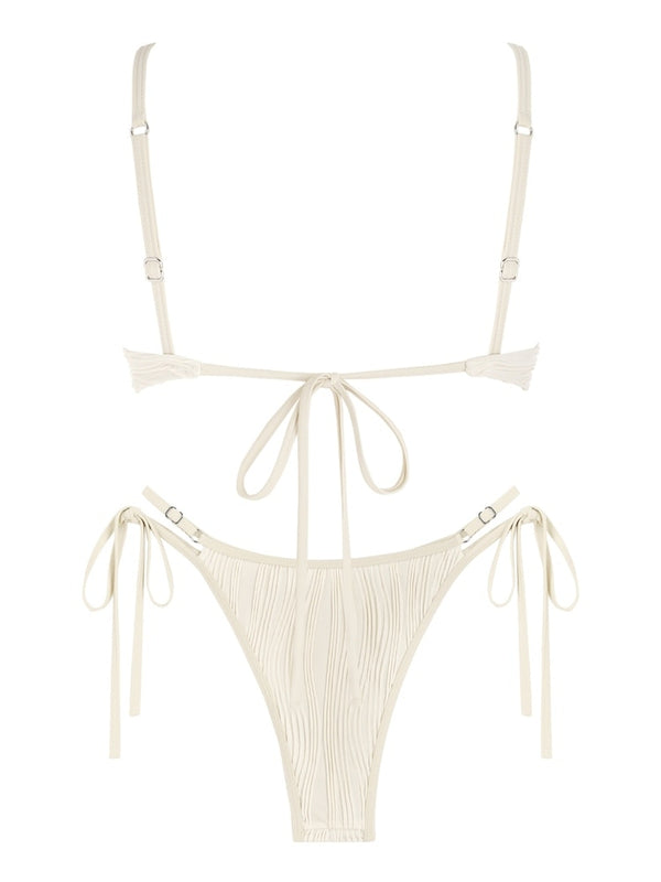 Caylee Adjustable 2-Pc Textured Bikini Set