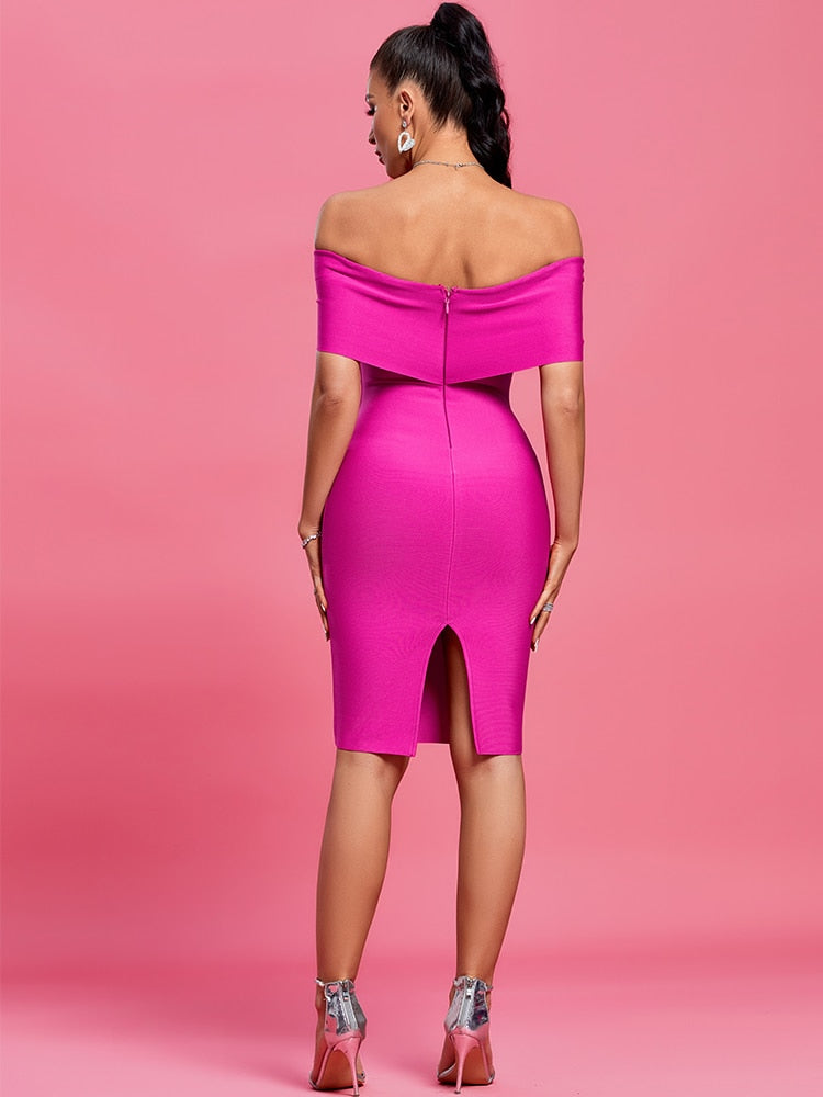 Roxanne Off Shoulder Bandage Bodycon Dress