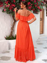 Janet Off Shoulder Ruffle Maxi Dress