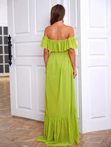 Janet Off Shoulder Ruffle Maxi Dress