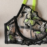 Elsie Embroidered Floral Lace Lingerie Set