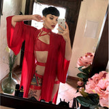 Aisha Sheer Mesh 4-Piece Lingerie Set