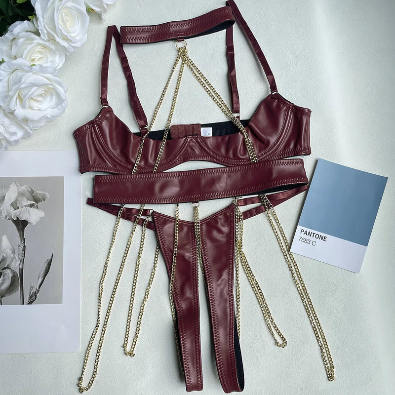 Desiree Open Wired Chain Bra Lingerie Set