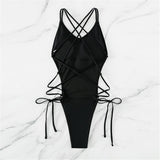 Sonia Lace Up Cross Back Monokini