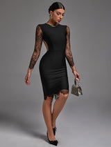 Aracely Backless Lace Bandage Dress