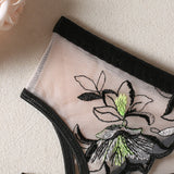 Elsie Embroidered Floral Lace Lingerie Set