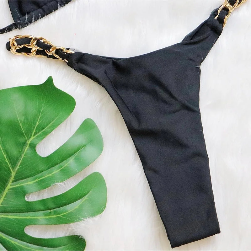 Cierra Chain Weave 2-Pc Brazilian Bikini Set