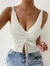 Rebecca Ruched Knit Tank Top