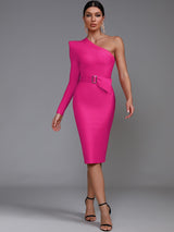 Natasha One Shoulder Long Sleeve Bodycon Bandage Dress