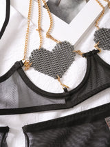 Jana Shiny Heart 7-Pc Lingerie Set