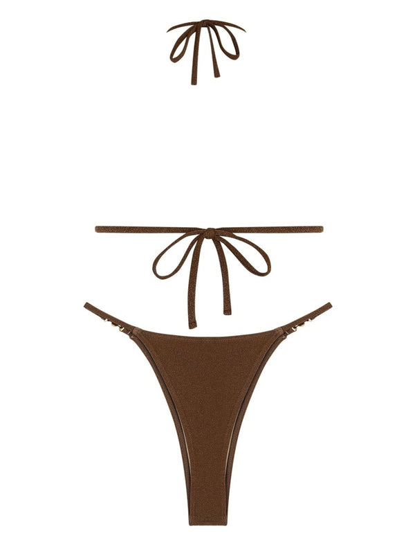 Tianna Metallic Halter Brazilian Bikini