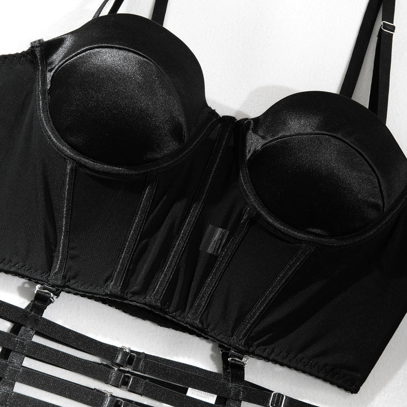 Vanessa Sateen Push Up Corset Lingerie Set