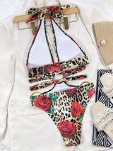 Tyra Leopard Rose Print Monokini