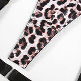 Cayden Leopard Print Mesh Contrast 5-Pc Lingerie Set