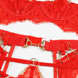 Liliana Quarter Cup Lace Chain 6-Pc Lingerie Set