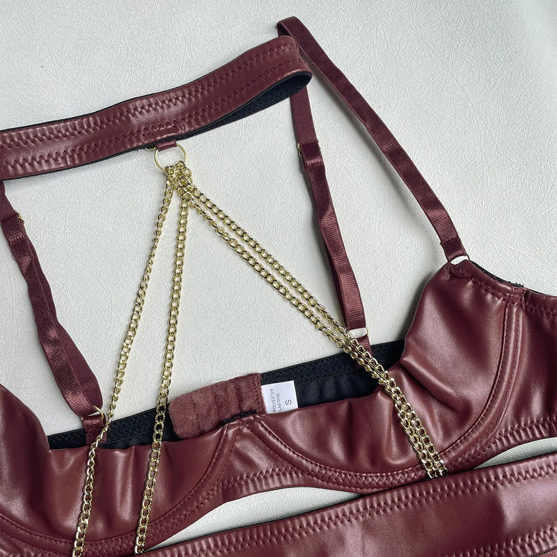Desiree Open Wired Chain Bra Lingerie Set