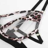 Cayden Leopard Print Mesh Contrast 5-Pc Lingerie Set